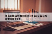 青岛新增12例本土确诊›青岛9至12日阵雨雷雨连下4天